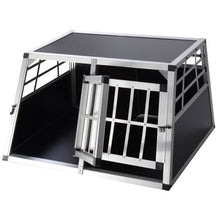 Load image into Gallery viewer, Large 2-Door Aluminum Box Dog Crate Kennel Pet Playpen Cage w/Divider
