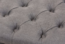 Load image into Gallery viewer, Baxton Studio Annabelle Modern and Contemporary Light Grey Fabric Upholstered Walnut Wood Finished Button-Tufted Storage Ottoman
