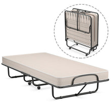 Load image into Gallery viewer, Rollaway Guest Bed with Sturdy Steel Frame and Wheels-Beige
