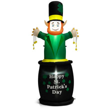 Load image into Gallery viewer, 6 Feet St Patrick&#39;s Day Inflatables Leprechaun Irish Day Decoration with LED Lights
