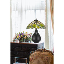 Load image into Gallery viewer, 60W X 2 Tiffany Table Lamp 19.25&quot; Height Resin Table Lamp in Tiffany Finish
