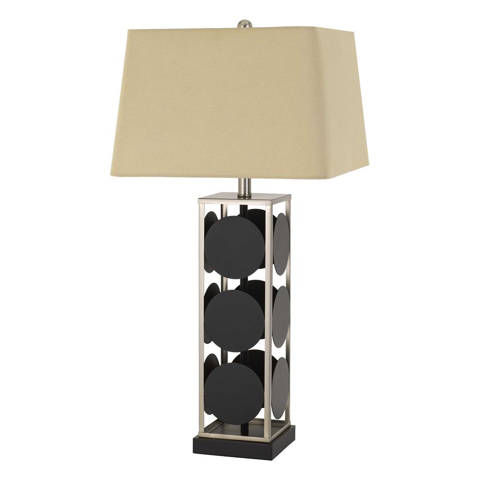 Hanson Metal Table Lamp With Square Fabric Shade