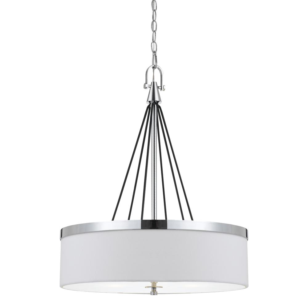 60W X 3 Rimini Pendant Fixture With Hardback Fabric Shade