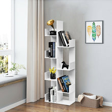 Load image into Gallery viewer, 8-Tier Bookshelf Bookcase with 8 Open Compartments Space-Saving Storage Rack -White
