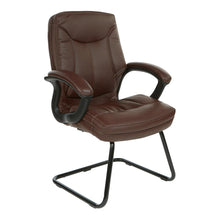 Load image into Gallery viewer, Executive Chocolate Faux Leather Visitor Chair with Contrast Stitching, FL6085-U24
