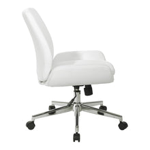 Load image into Gallery viewer, White Faux Leather Chair with Chrome Finish Base, FL61903C-U11
