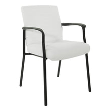 Load image into Gallery viewer, Guest Chair in White Faux Leather with Black Frame, FL38610-U11

