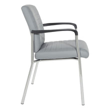 Load image into Gallery viewer, Guest Chair in Charcoal Grey Faux Leather with Chrome Frame, FL38610C-U42
