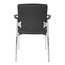 Load image into Gallery viewer, Guest Chair in Black Faux Leather with Chrome Frame, FL38610C-U6
