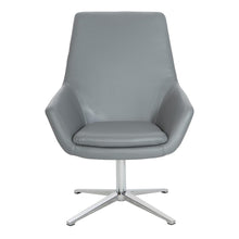 Load image into Gallery viewer, Modern Scoop Office Chair in Charcoal Grey Faux Leather with Aluminum Base, FL80228AL-U42
