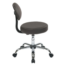 Load image into Gallery viewer, Pneumatic Drafting Chair with Stool and Back. Heavy Duty Chrome Base with Dual Wheel Carpet Casters. Height Adjustment 19.5&quot; to 24.5&quot;, ST235V-R111
