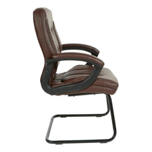 Load image into Gallery viewer, Executive Chocolate Faux Leather Visitor Chair with Contrast Stitching, FL6085-U24

