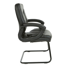 Load image into Gallery viewer, Executive Black Faux Leather Visitor Chair with Contrast Stitching, FL6085-U15
