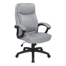 Load image into Gallery viewer, Executive High Back Charcoal Grey Bonded Leather Chair with Locking Tilt Control and Match Stitching, EC6583-EC42

