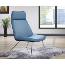 Load image into Gallery viewer, Geena Guest Chair in Dillon Blue with Chrome Sled Base, GNA50400-R105
