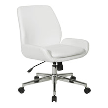 Load image into Gallery viewer, White Faux Leather Chair with Chrome Finish Base, FL61903C-U11
