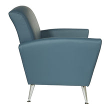 Load image into Gallery viewer, Club Chair in Dillon Blue Bonded Leather with Chrome Legs KD, SL50551-R105
