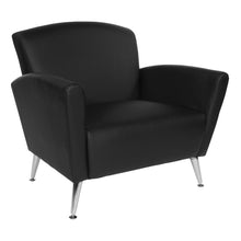Load image into Gallery viewer, Club Chair in Dillon Black Bonded Leather with Chrome Legs KD, SL50551-R107
