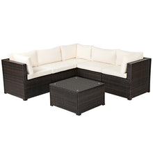 Load image into Gallery viewer, 6 Pieces Patio Furniture Sofa Set with Cushions for Outdoor-Beige
