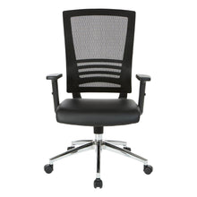 Load image into Gallery viewer, Black Frame Chair with Chrome Base with Black Bonded Leather Seat, EM60930C-EC3
