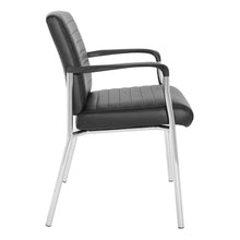 Load image into Gallery viewer, Guest Chair in Black Faux Leather with Chrome Frame, FL38610C-U6

