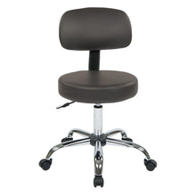 Load image into Gallery viewer, Pneumatic Drafting Chair with Stool and Back. Heavy Duty Chrome Base with Dual Wheel Carpet Casters. Height Adjustment 19.5&quot; to 24.5&quot;, ST235V-R111
