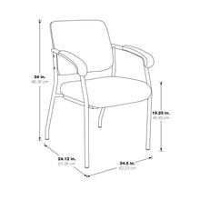 Load image into Gallery viewer, VisitorÕs Chair Black Frame Padded Arms, 83710B-231
