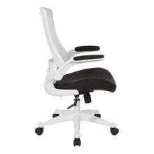 Load image into Gallery viewer, White Screen Back Manager&#39;s Chair in Linen Black Fabric, EM60926WH-F23
