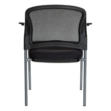 Load image into Gallery viewer, ProGrid Mesh Back with Padded Fabric Seat Visitor&#39;s Chair with Arms and Titanium Finish Frame, 86710R-30
