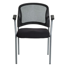 Load image into Gallery viewer, ProGrid Mesh Back with Padded Fabric Seat Visitor&#39;s Chair with Arms and Titanium Finish Frame, 86710R-30
