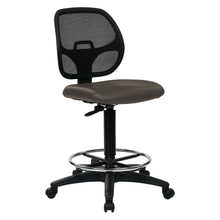 Load image into Gallery viewer, Deluxe Custom Dillon Fabric Drafting Chair with 18&quot; Diameter Foot ring . Fabric Seat and Custom Dillon Fabric with Adjustable Foot ring. Pneumatic Height Adjustment 24.25&quot; to 33.75&quot;. Heavy Duty Nylon
