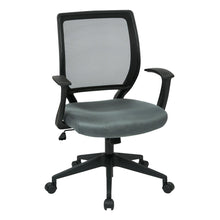 Load image into Gallery viewer, Screen Back Task Chair with &quot;T&quot; Arms in Fun Colors Grey fabric, EM51022N-2M

