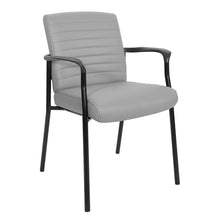 Load image into Gallery viewer, Guest Chair in Charcoal Grey Faux Leather with Black Frame, FL38610-U42

