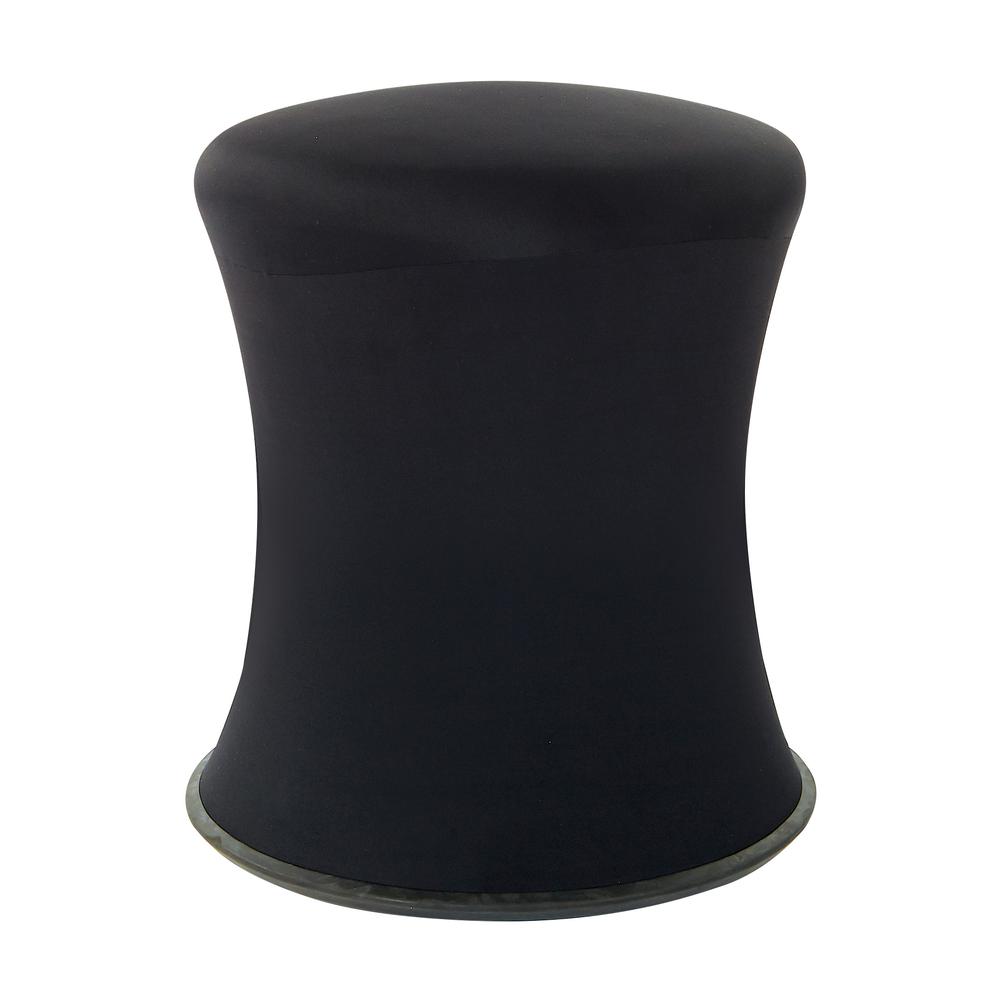 Active Height Stool with White Frame and Black Fabric 18