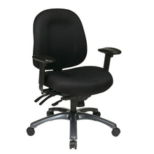 Load image into Gallery viewer, Multi-Function Mid Back Chair with Seat Slider and Titanium Finish Base in Icon Black Fabric, 8512-231
