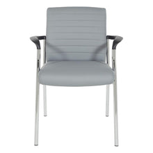 Load image into Gallery viewer, Guest Chair in Charcoal Grey Faux Leather with Chrome Frame, FL38610C-U42
