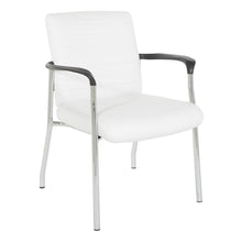 Load image into Gallery viewer, Guest Chair in White Faux Leather with Chrome Frame, FL38610C-U11
