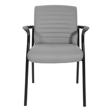 Load image into Gallery viewer, Guest Chair in Charcoal Grey Faux Leather with Black Frame, FL38610-U42
