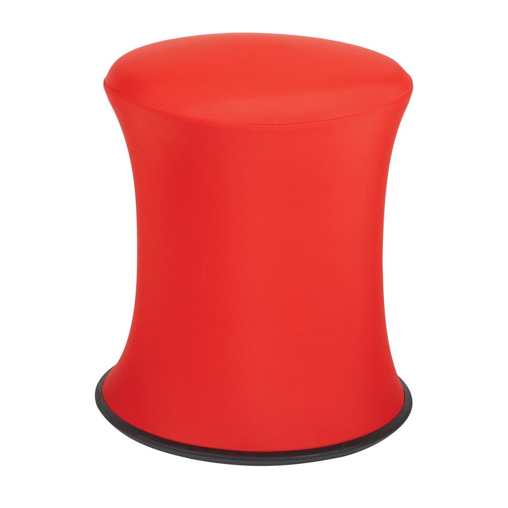 Active Height Stool with White Frame and Red Fabric 18