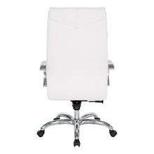 Load image into Gallery viewer, Deluxe High Back Executive Chair in Dillon Snow with Polished Aluminum Base and Padded Aluminum Arms, 7250-R101
