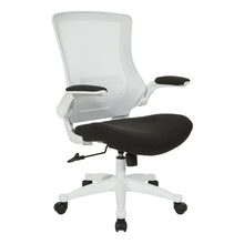Load image into Gallery viewer, White Screen Back Manager&#39;s Chair in Linen Black Fabric, EM60926WH-F23
