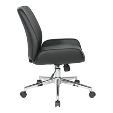 Load image into Gallery viewer, Black Faux Leather Chair with Chrome Finish Base, FL61903C-U6
