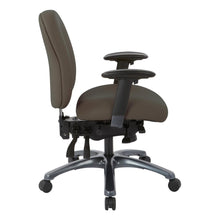 Load image into Gallery viewer, Multi-Function Mid Back Chair with Seat Slider and Titanium Finish Base in Dillon Graphite, 8512-R111
