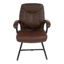 Load image into Gallery viewer, Executive Chocolate Faux Leather Visitor Chair with Contrast Stitching, FL6085-U24
