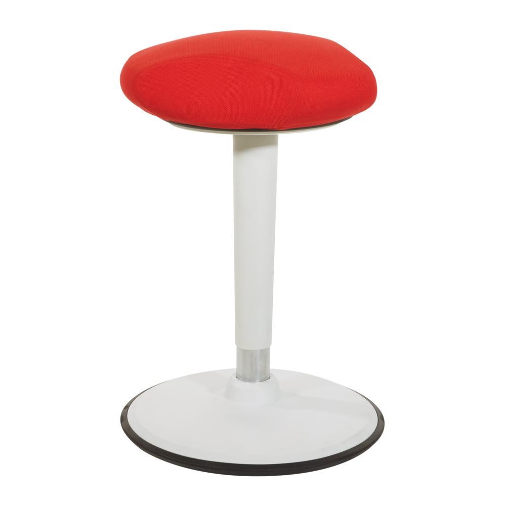 Active Perch Seat with White Frame and Red Fabric 24