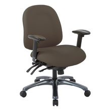 Load image into Gallery viewer, Multi-Function Mid Back Chair with Seat Slider and Titanium Finish Base in Dillon Graphite, 8512-R111
