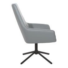 Load image into Gallery viewer, Modern Scoop Design Chair in Charcoal Grey Faux Leather with Black Base, FL80228B-U42

