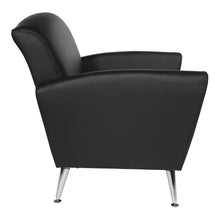 Load image into Gallery viewer, Club Chair in Dillon Black Bonded Leather with Chrome Legs KD, SL50551-R107
