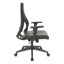 Load image into Gallery viewer, Vertical Mesh Back Chair in Black Frame with Black Faux Leather, EM60930-U6
