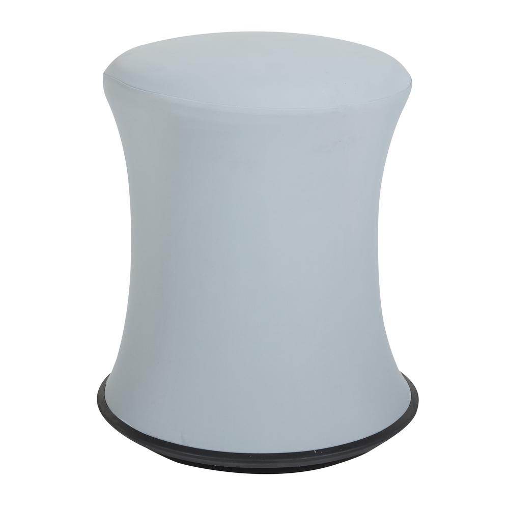 Active Height Stool with White Frame and Grey Fabric 18